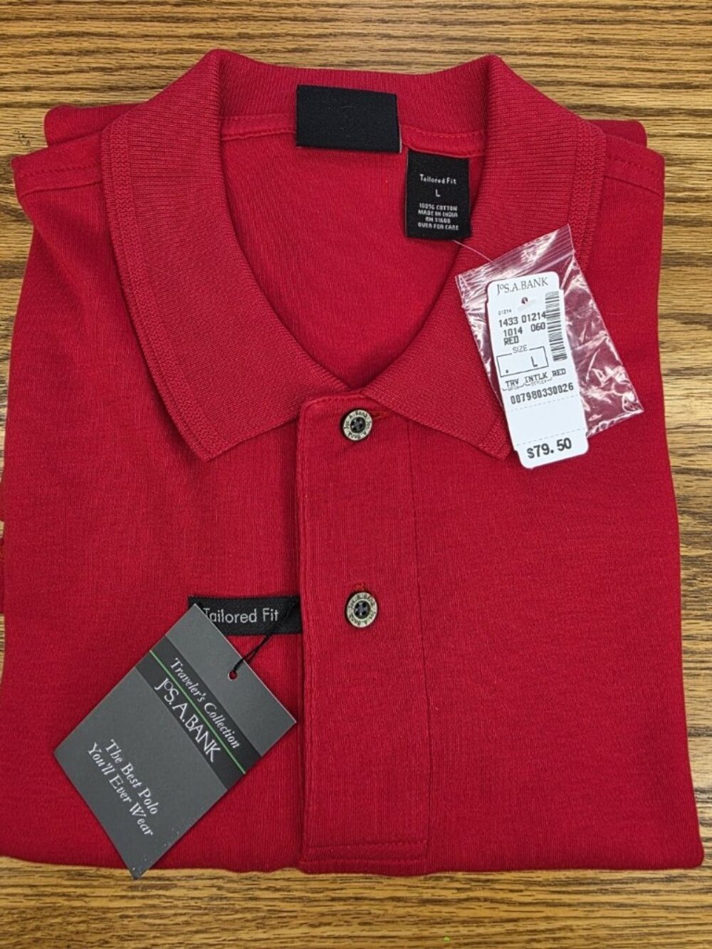 JoS Bank Traveler's Collection Polo in Red